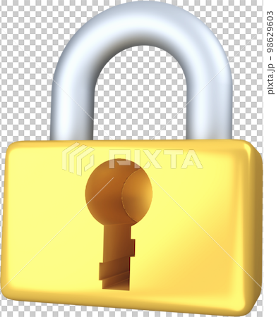 Padlock key 3D icon illustration. Padlock key 3D icon illustration. 98629603