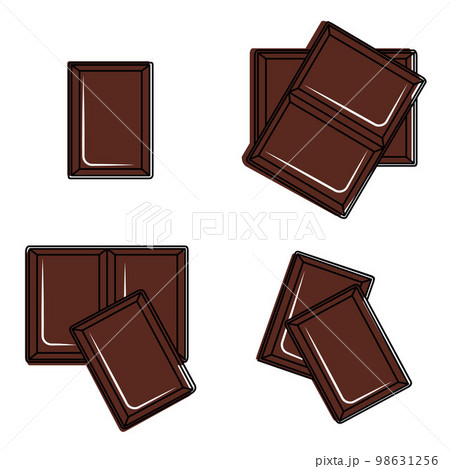 a bitten chocolate bar, color vector isolated cartoon-style illustration 98631256
