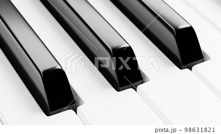 Piano keyboard close up view 3D illustration Piano keyboard close up view 3D illustration 98631821