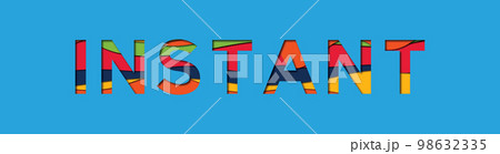 Letter with papercut style in word instant on blue background 98632335