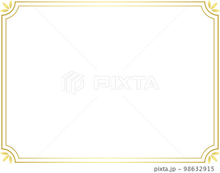 輝くゴールドのシンプルフレーム 輝くゴールドのシンプルフレーム 98632915