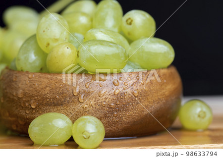 Fresh sweet green grapes, close up Fresh sweet green grapes, close up 98633794