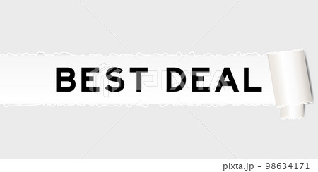 Ripped gray paper background that have word best deal under torn part 98634171
