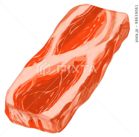 Raw Pork belly slice Korean BBQ digital hand painting illustration Raw Pork belly slice Korean BBQ digital hand painting illustration 98639061