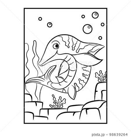 Dinosaur coloring page. Kids preschool activity coloring template 98639264