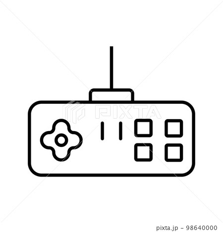 Game joystick icon line isolated on white background. Black flat thin icon on modern outline style. Linear symbol and editable stroke. Simple and pixel perfect stroke vector illustration 98640000