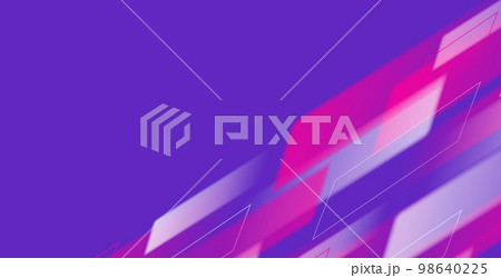 Geometric stripes, dynamic composition diagonal rectangular shapes in pink and white semi-transparent colors, corner of the screen 98640225