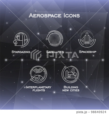 Aerospace icons set. Aerospace icons set. 98640924
