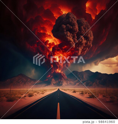 Road to hell eruption. Generative ai 98641960