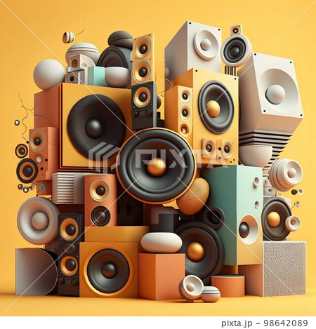 Big power sound speaker system. Generative Ai Big power sound speaker system. Generative Ai 98642089