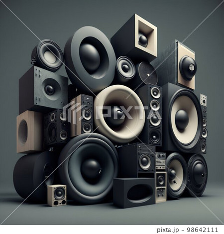 Big power sound speaker system. Generative Ai 98642111