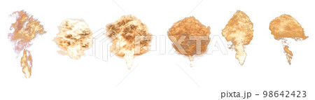 Collection of nuclear bomb explosions. Fire mushroom with smoke and flames on a transparent background 98642423