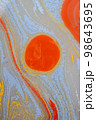 Ebru marbling Art with circle patterns. Abstract colored background 98643695