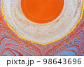 Ebru marbling Art with circle patterns. Abstract colored background 98643696