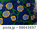 Ebru marbling Art with flower patterns. Abstract colored background 98643697