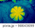 Abstract marble floral pattern texture. Traditional art of Ebru marbling 98643699