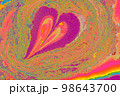Abstract marble heart pattern texture. Traditional art of Ebru marbling 98643700