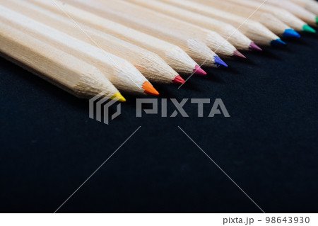 Colored pencils for creative idea and concept. 98643930