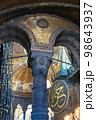 The Interior of the Hagia Sophia with columns Istanbul Turkey 98643937