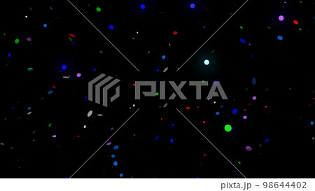 3D rendering of bright festive multi-colored confetti that will be useful for any material 98644402
