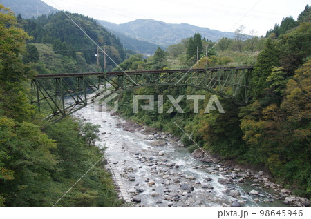 富山地方鉄道 常願寺川 千垣橋梁 富山地方鉄道 常願寺川 千垣橋梁 98645946