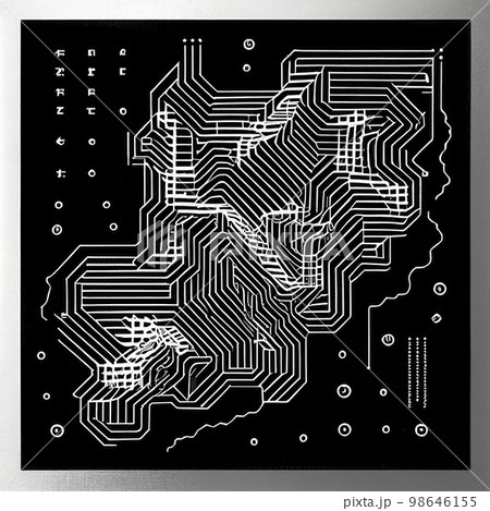 背景素材：モノトーンのネットワークをイメージしたモノトーン背景 98646155
