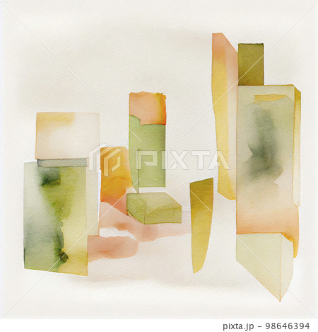 イメージ素材:落ち着いたアースカラーの抽象的水彩テクスチャ背景 98646394