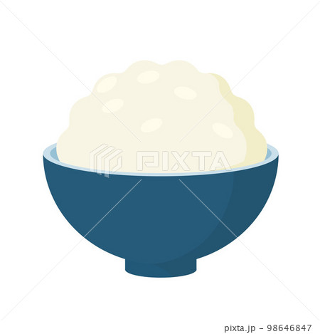 白米ごはんのベクターイラスト。 98646847