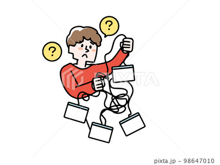 使いにくいサイトやアプリケーションのイラストのイラスト素材 [98647010] - PIXTA