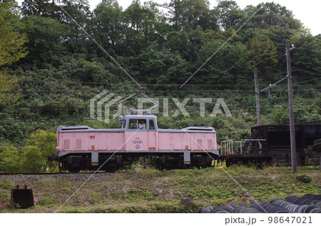 富山地方鉄道 有峰口付近 デキ12021サイド 98647021