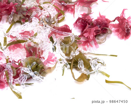 Uncooked seaweed wakame for salad. Japanese healthy food. 98647450
