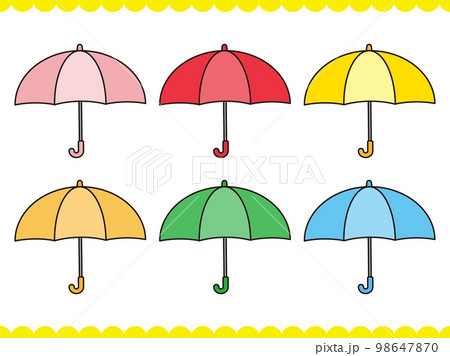 傘のイラスト素材画線あり 98647870