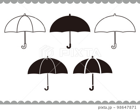 傘のイラスト素材傘のモノクロ 傘のイラスト素材傘のモノクロ 98647871