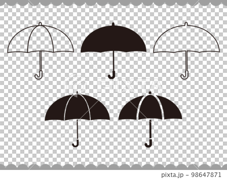傘のイラスト素材傘のモノクロ 傘のイラスト素材傘のモノクロ 98647871