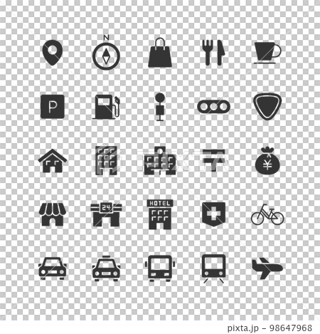 地圖相關圖標集（黑色） 98647968