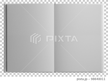 Double page of white book, template with shadow Double page of white book, template with shadow 98648011