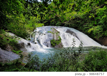 釜淵の滝・夏（イーハトーブの風景地）岩手県花巻市 98648757