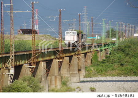 富山地方鉄道 常願寺川鉄橋 工事列車デキ12021 富山地方鉄道 常願寺川鉄橋 工事列車デキ12021 98649393