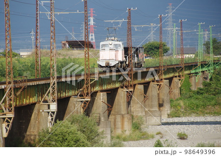富山地方鉄道 常願寺川鉄橋 工事列車デキ12021 富山地方鉄道 常願寺川鉄橋 工事列車デキ12021 98649396