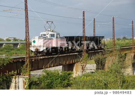 富山地方鉄道 常願寺川鉄橋 工事列車デキ12021 98649483