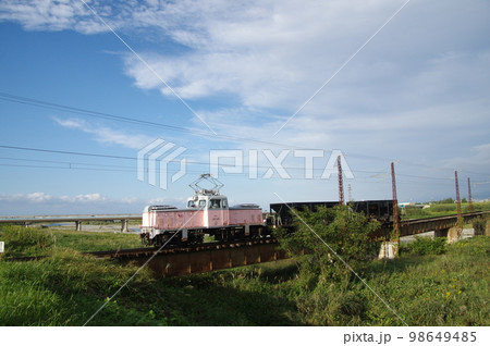 富山地方鉄道 常願寺川鉄橋 工事列車デキ12021 富山地方鉄道 常願寺川鉄橋 工事列車デキ12021 98649485