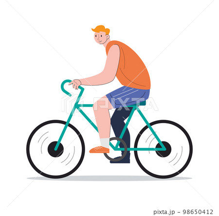 character people riding bicycle vector illustration 98650412