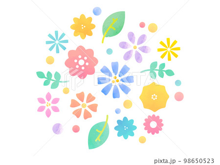 水彩風の花のイラスト素材 水彩風の花のイラスト素材 98650523