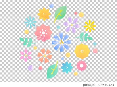 水彩風の花のイラスト素材 水彩風の花のイラスト素材 98650523