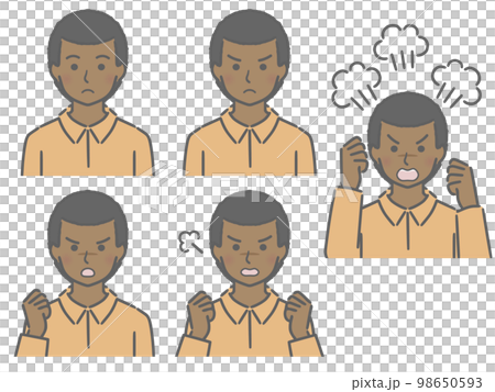 Strength of angry expression Young black man 98650593
