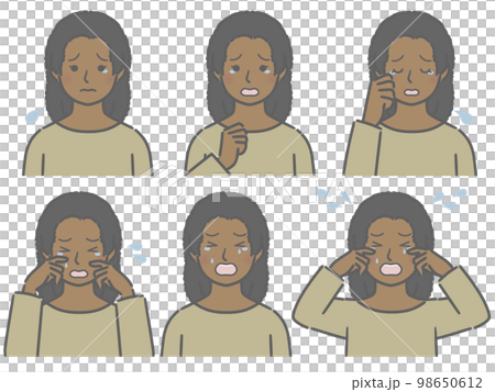 The strength of the crying expression Young black woman The strength of the crying expression Young black woman 98650612