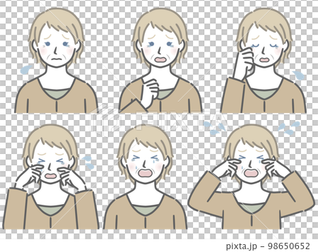 The strength of the crying expression Elderly Caucasian woman The strength of the crying expression Elderly Caucasian woman 98650652