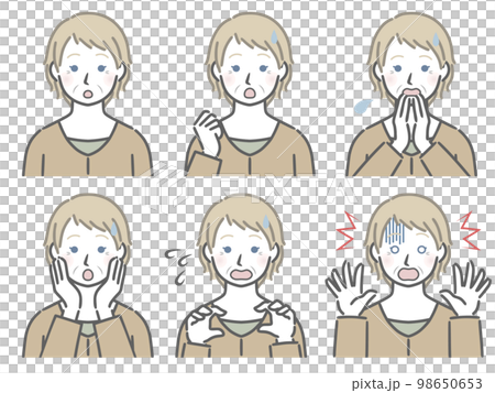 驚訝的表情力量老年白人婦女 98650653