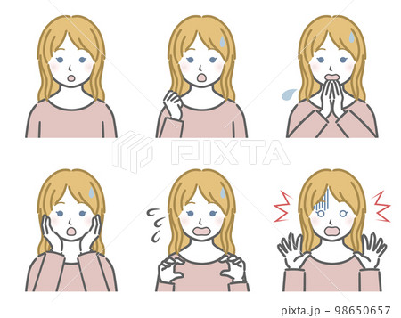 驚く表情の強弱　白人の少女 98650657