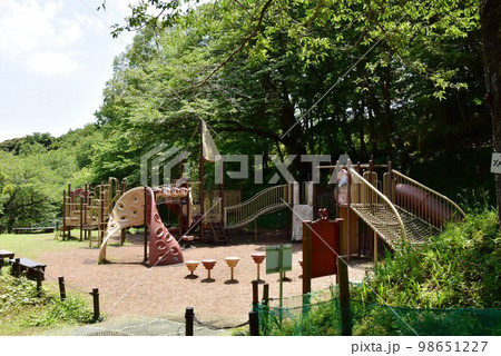 神奈川県二宮町 吾妻山公園の大型複合遊具と新緑 神奈川県二宮町 吾妻山公園の大型複合遊具と新緑 98651227